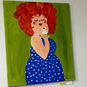 trendy and colorful artwork painted on 16 x 20 canvases